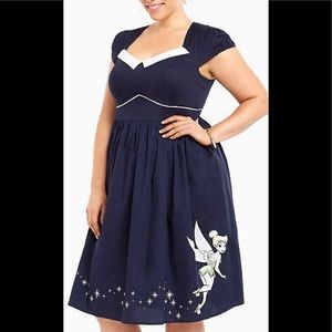 TORRID DISNEY TINKERBELL COLLECTION SIZE 18 NAVY BLUE ROCKABILLY SKATER DRESS